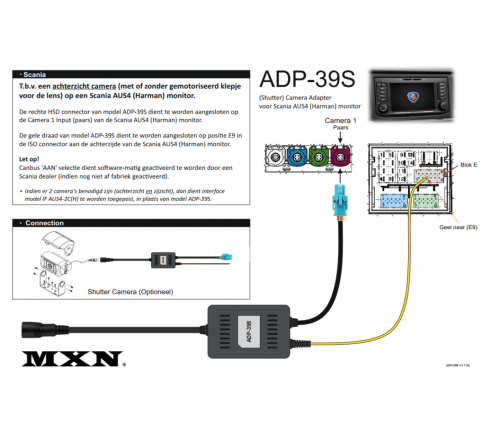 MXN ADP-39S adapter 1 MXN CAM -> Scania Infotainment AUS4