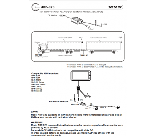 MXN ADP-32B adapter 2 MXN CAM icm MXN trailerset