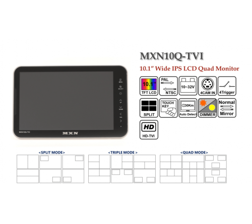 MXN10Q46R-TVI set (monitor 4ch/dodehoek cam/5m)