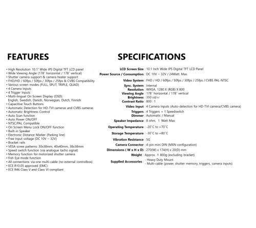 MXN10Q46R-TVI set (monitor 4ch/dodehoek cam/5m)