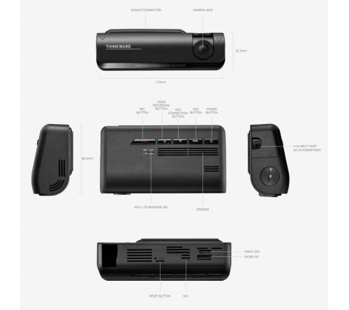 Thinkware T700LTE 32GB 2CH Hardwire 4G LTE connected