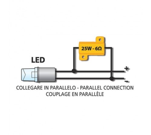 Lamp vervangings weerstand (12 Volt 25 Watt 8 Ohm)