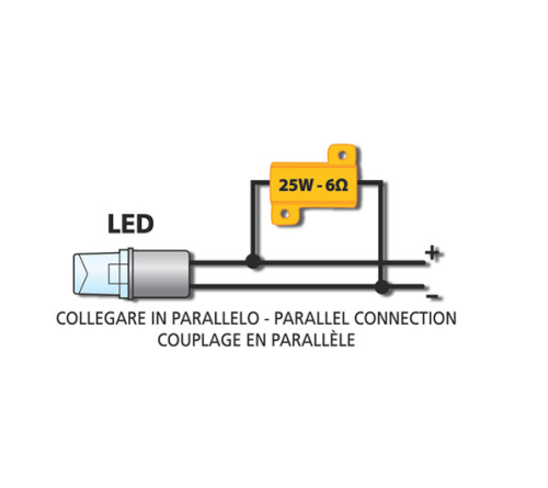Lamp vervangings weerstand (12 Volt 25 Watt 6 Ohm)