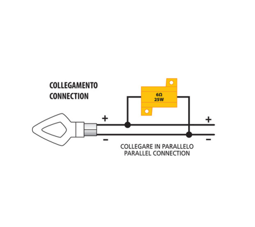 Lamp vervangings weerstand (12 Volt 25 Watt 6 Ohm)