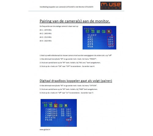 m-use wireless opbouwcamera 1/3" sony CCD tbv 675103370
