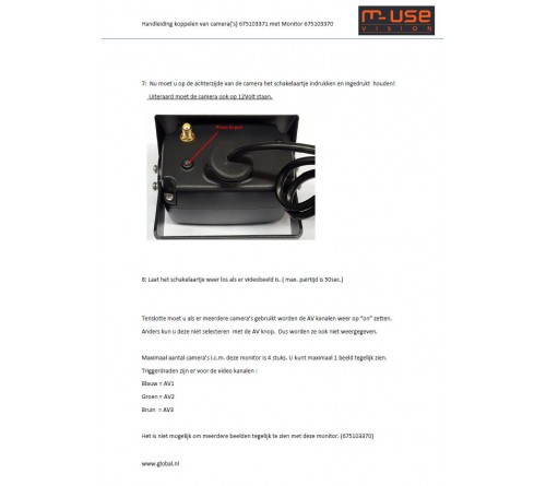 m-use wireless opbouwcamera 1/3" sony CCD tbv 675103370