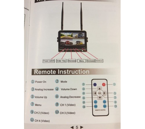 m-use SET wireless camera 1/3" Sony CCD + 7" DVR splitscreen