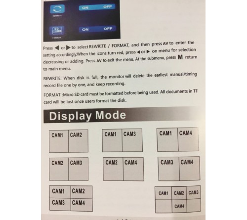m-use SET wireless camera 1/3" Sony CCD + 7" DVR splitscreen