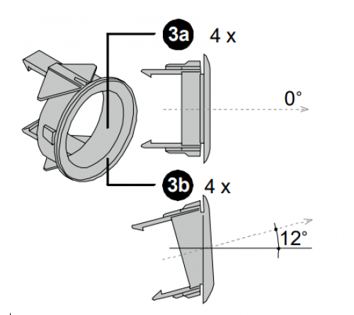 Set external gasket 18mm sensors 4x 0° (3A) & 4x 12° (3B)
