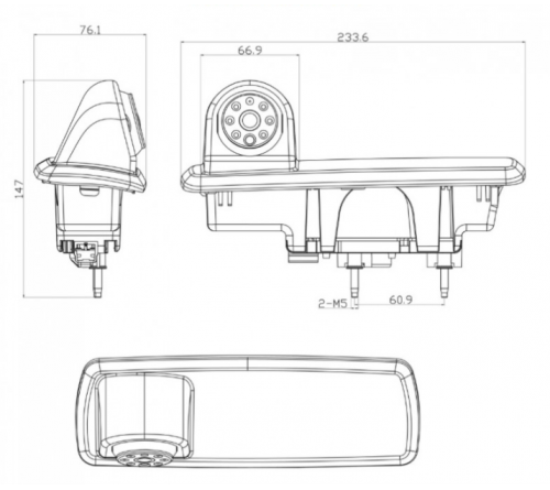 m-use remlicht-camera Renault Trafic/Opel Vivaro 2014- NTSC
