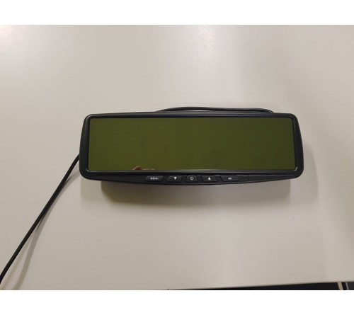 m-use spiegel 12V met monitor 4 3"   clips  2 AV-IN RCA