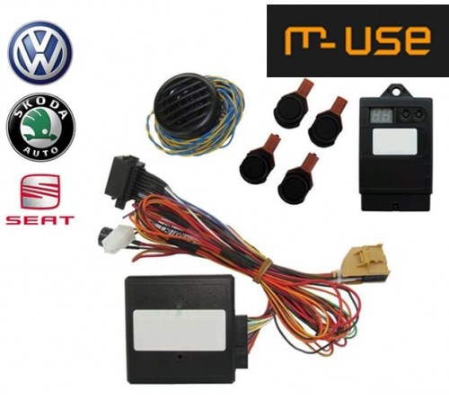 Parkeasy kit  4 FLAT sensors FRONT   View to afterm display