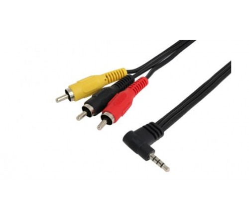 Audio kabel 3.5mm Jack M - 3x RCA M 4-polig 1.5m