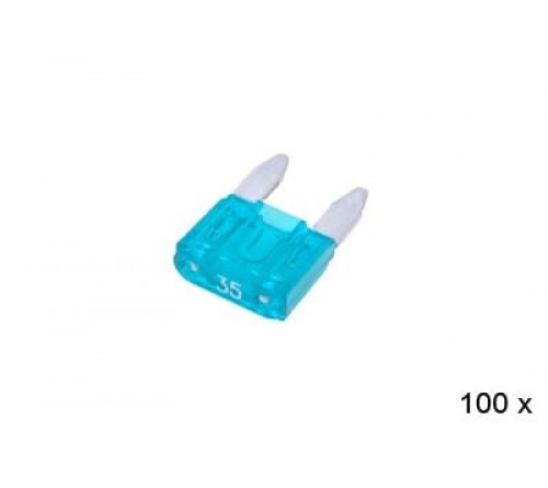 Steekzekering MINI  35A turquoise 100stuks.