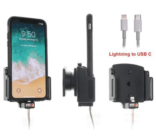 Brodit houder verstelbaar 70-83/2-10mm lightning->usb-C