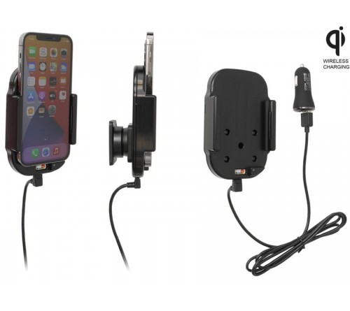 Brodit houder/lader Qi Apple iPhone 12/12 Pro USB sig.plug