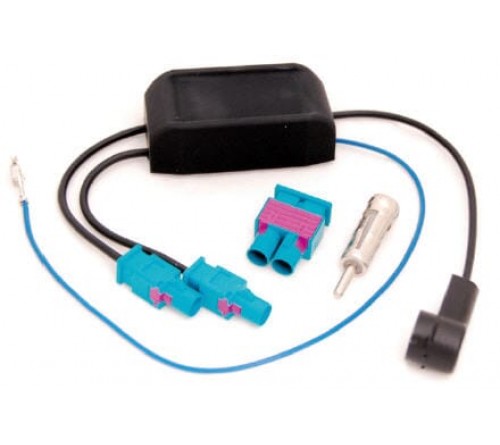 adapterkabel 20 cm Dubbel Fakra F - ISO M + fantoom 90° DIN