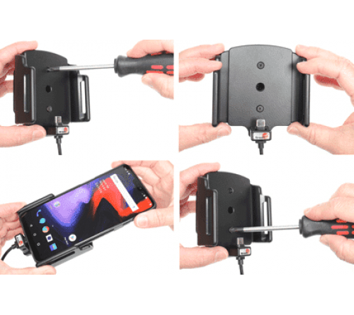 Brodit houder/lader OnePlus 6/ 6T/ 7 met skin USB sig.plug