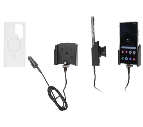 Brodit houder/lader Samsung S24 Ultra USB sig.plug-with case