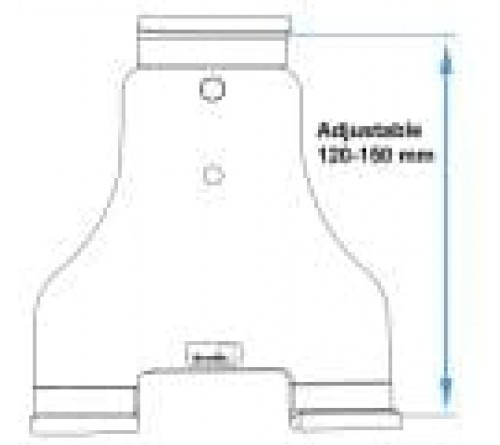 Brodit h/l Tablet verstelb 120-150mm usb-C-usb-A fixed