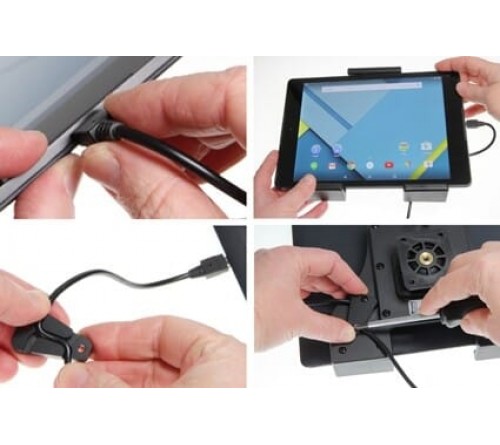 Brodit h/l Tablet verstelb.140-195mm USB-C fixed instal.