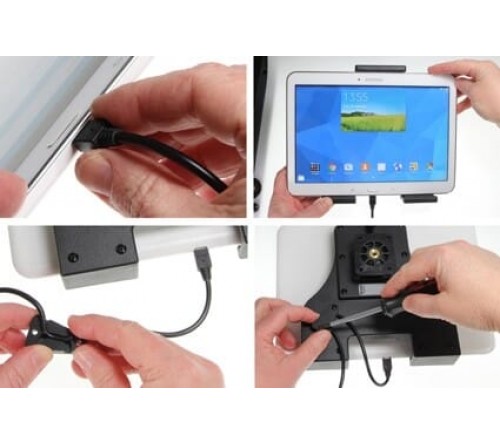 Brodit h/l Tablet verstelb.180-230mm USB-C fixed instal.