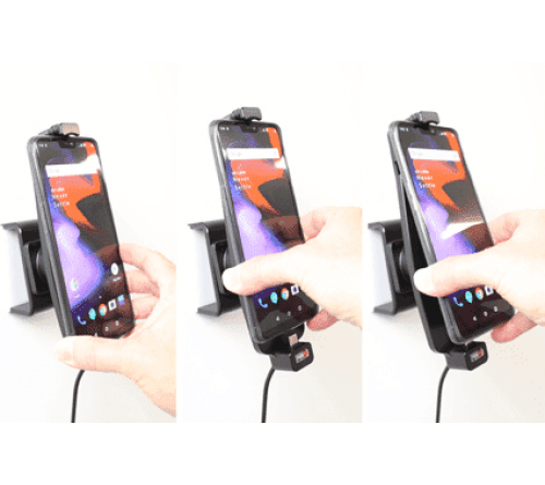 Brodit houder/lader OnePlus 6/ 7 (met skin) - fixed instal.