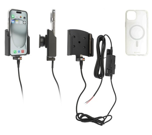 Brodit houder/lader Apple iPhone 15-fixed instal - with case