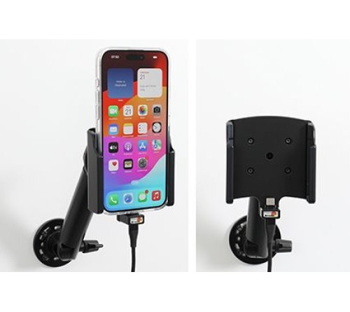 Brodit houder/lader iPhone 15 Pro Max fixed - with case