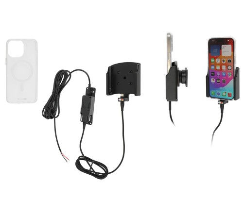 Brodit houder/lader iPhone 15 Pro Max fixed - with case