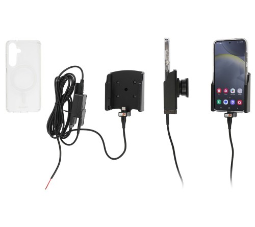 Brodit houder/lader Samsung S24 fixed instal - with case
