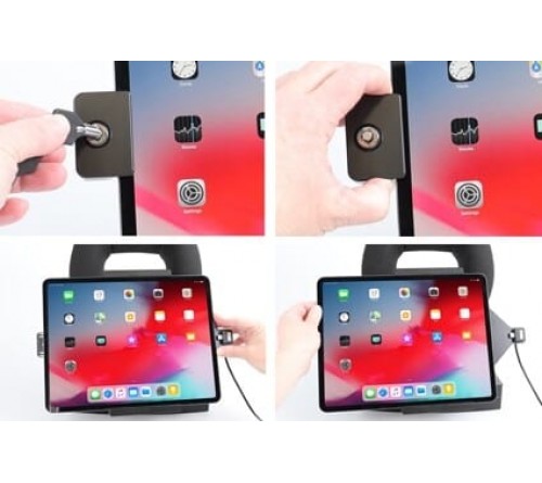 Brodit h/l Apple iPad Pro 12.9 ('18-) USB sig.plug LOCK-keys