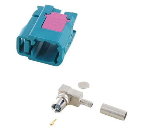 kabelconnector krimp Fakra F haaks 90° - RG174