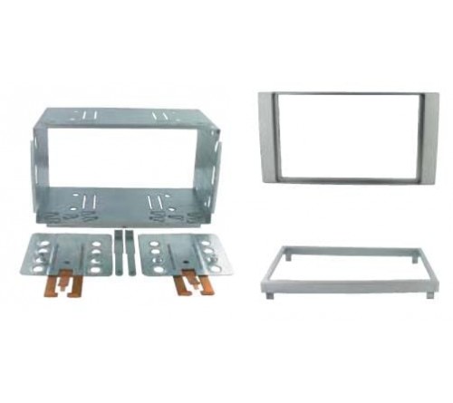 2-DIN frame Ford C-Max  Fiesta  Focus  Kuga  S-Max 07- zilvr