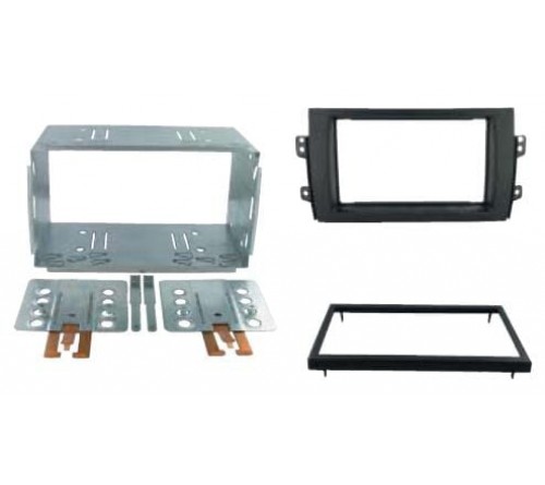 2-DIN frame Fiat Sedici 06-14 Suzuki SX4-S-Cross 07-21 zwart