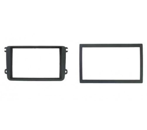 2-DIN frame Skoda  VW Golf 5-6  T5 08-15   zwart.