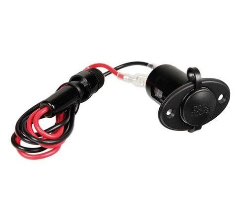 Lader 12/24V inbouw sig plug mini F  8A afdekkap 0.9m