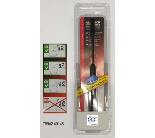 Telescoop Alu-Tech Zwart 15 cm - schroef inwendig 5mm