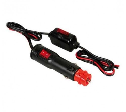 Lader 12/24V inbouw sig plug M met draad max 10A + led 1m