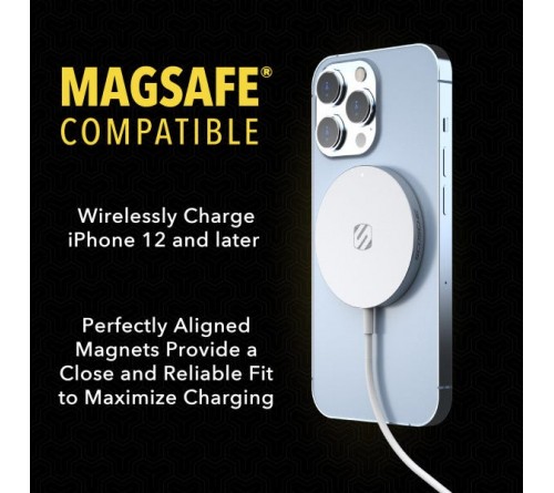 Scosche Base3 Magsafe Compatible Wireless Charger White (Qi)