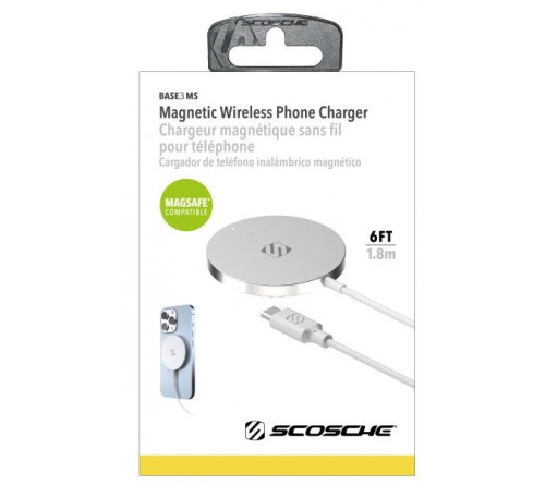 Scosche Base3 Magsafe Compatible Wireless Charger White (Qi)