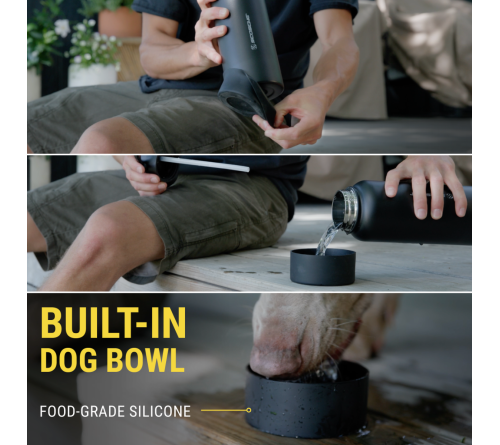 MagicMount Flask 22oz Stainless Steel Water Bottle (Black)