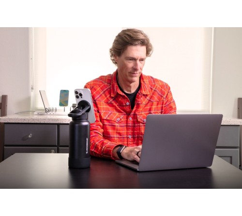 MagicMount Flask 32oz Stainless Steel Water Bottle (Black)