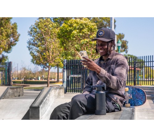 MagicMount Flask 32oz Stainless Steel Water Bottle (Black)