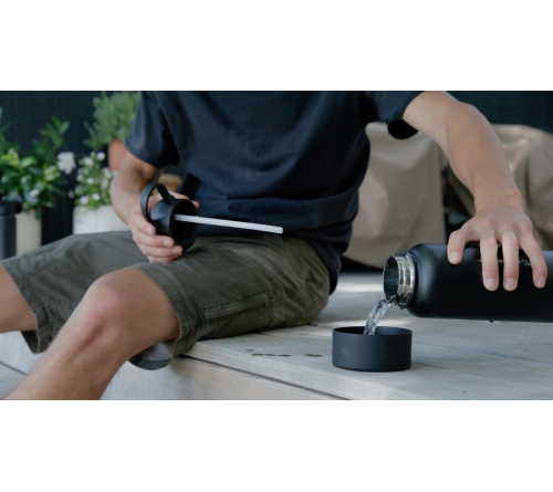 MagicMount Flask 32oz Stainless Steel Water Bottle (Black)