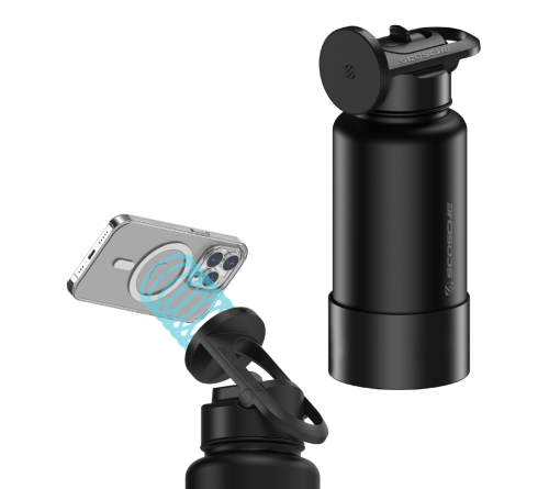 MagicMount Flask 32oz Stainless Steel Water Bottle (Black)