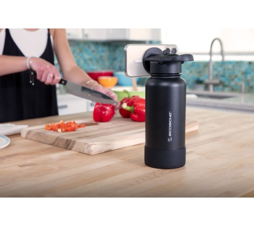 MagicMount Flask 32oz Stainless Steel Water Bottle (Black)