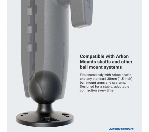 Arkon Rubber 1.5" Ball composite round Base with AMPS holes