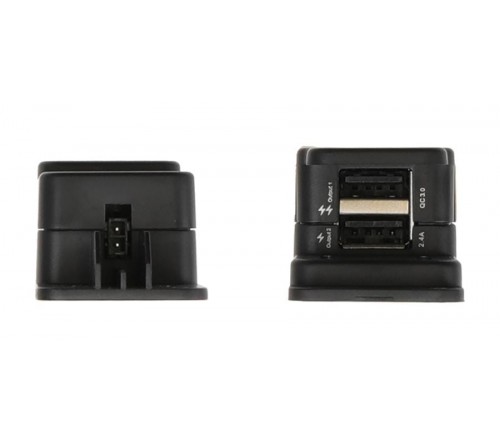 Laadkabel Brodit box dual usbA F QC 3.0 fixed install.