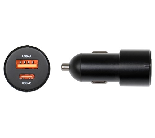 Lader 12/24V Brodit Dual 1x usbA 1x usbC 2.4A QC 3.0 zwart